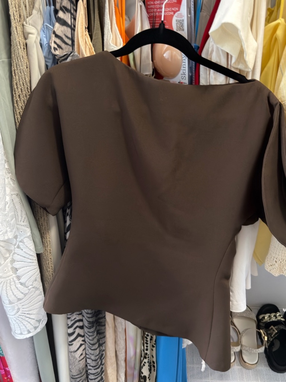 Report Collection Brown Short Sleeve Blouse